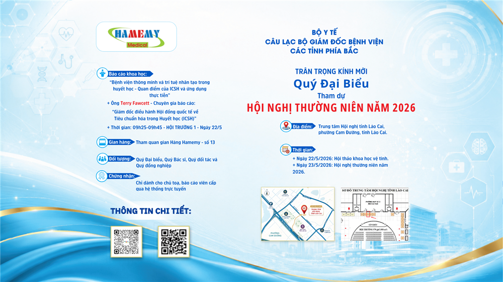 📢 Kính mời Quý Khách Hàng tham quan gian hàng HAMEMY tại hội nghị “CÂU LẠC BỘ GIÁM ĐỐC BỆNH VIỆN CÁC TỈNH PHÍA BẮC”